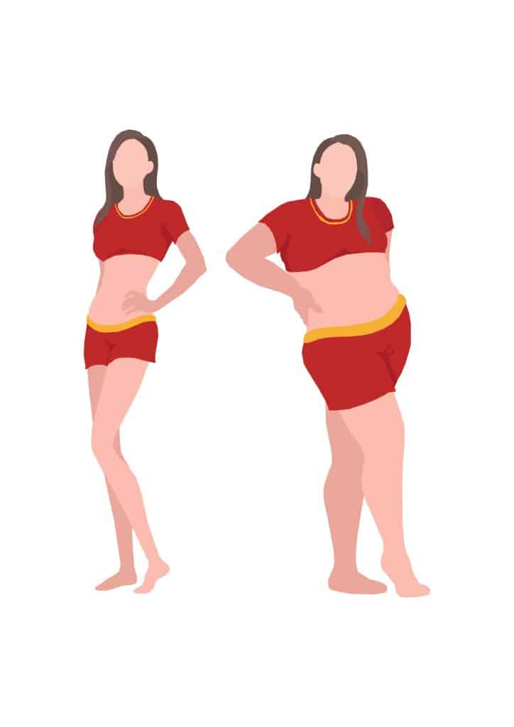  slank og fed kvinde