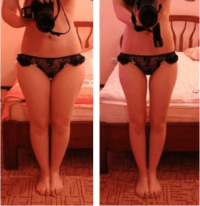  naine enne ja pärast kaalulangus
