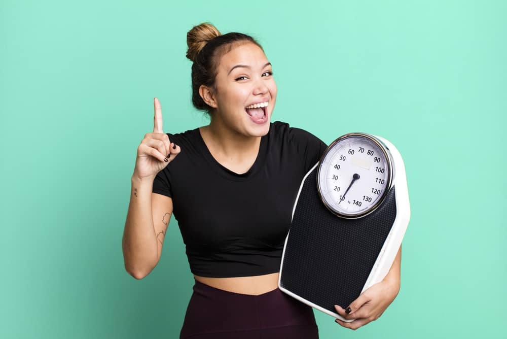  vrouw tevreden met gewichtsverlies
