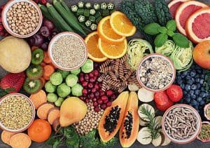  legumes, frutas e cereais em grão